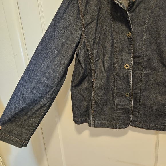 Eileen Fisher dark wash denim jacket - Picture 5 of 8